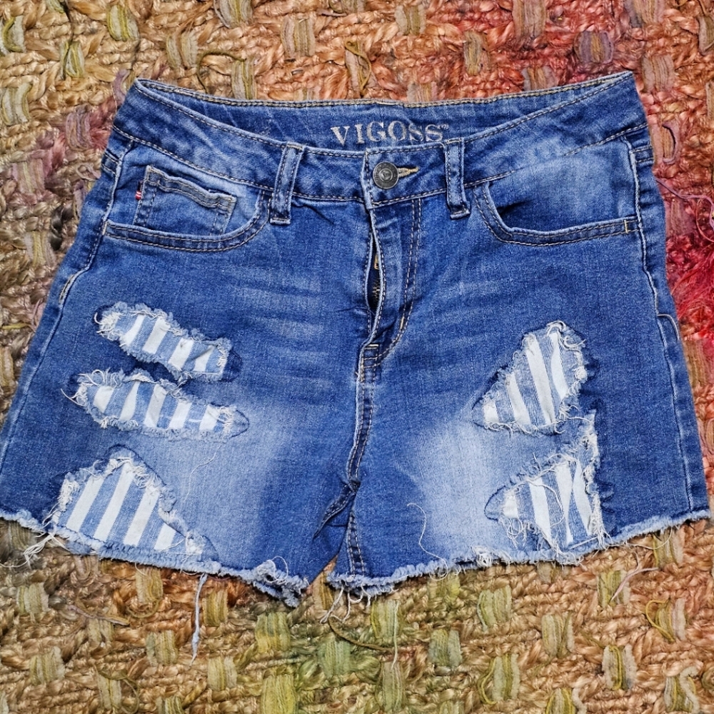 Vigoss Patched Hole Blue Jean Shorts 14